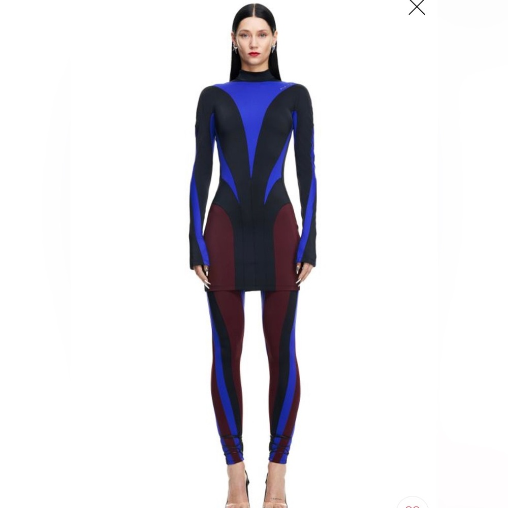 Mugler H&M spiral paneled mini dress